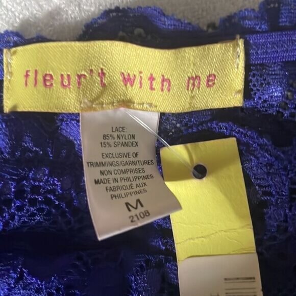 Fleur’t New Lace Bandeau Purple Medium - Picture 4 of 6
